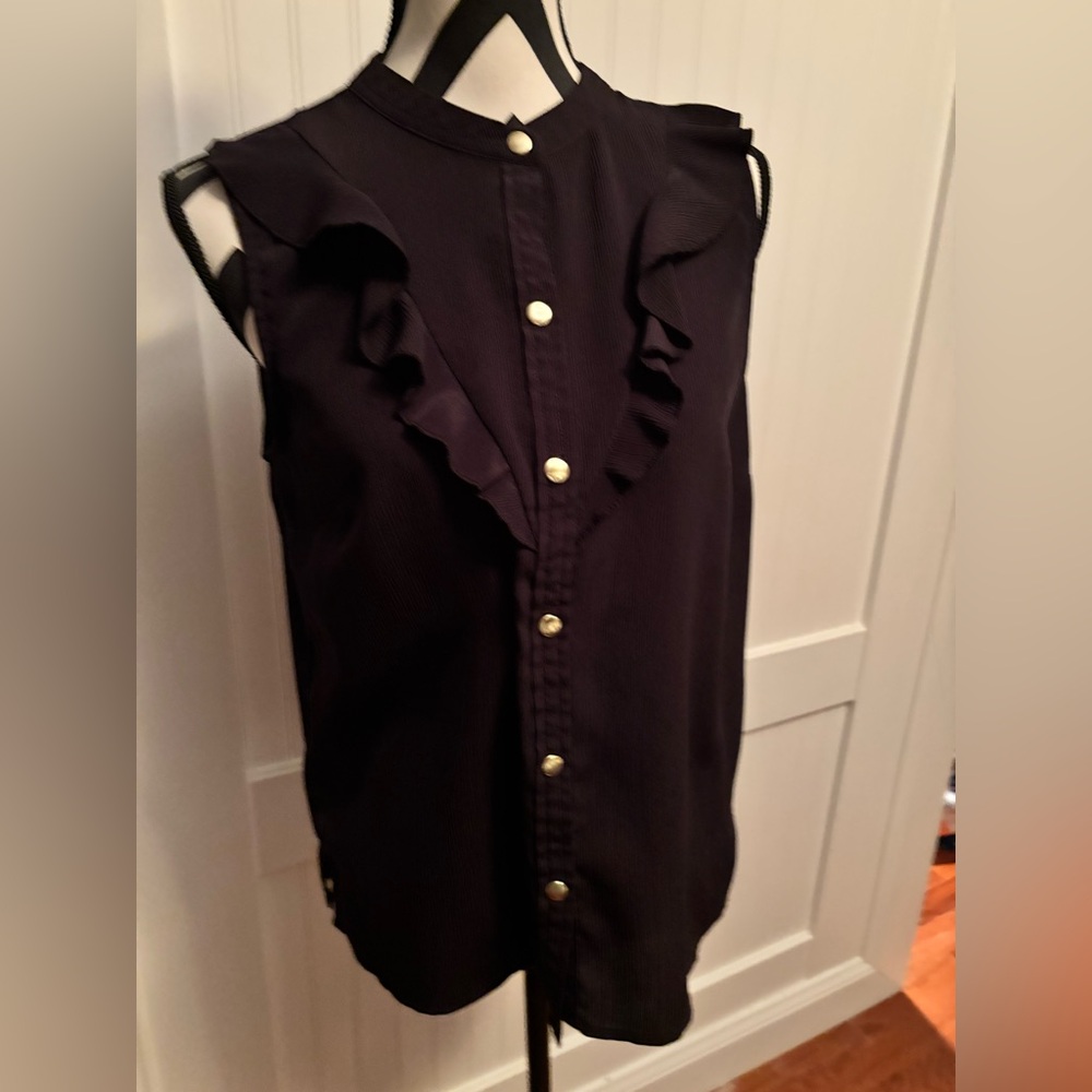 Nine West Women's Black Sleeveless Blouse
